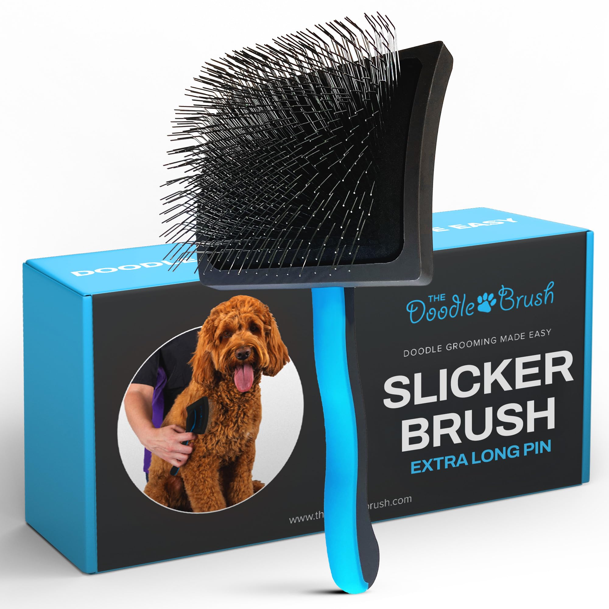 Spazzola Lisciante per Cani, Spazzola per Doodle, Goldendoodle, Barboncini, Labradoodle, Districante per Nodi, Grooming Senza Grovigli per Toelettatura a Pelo Lungo