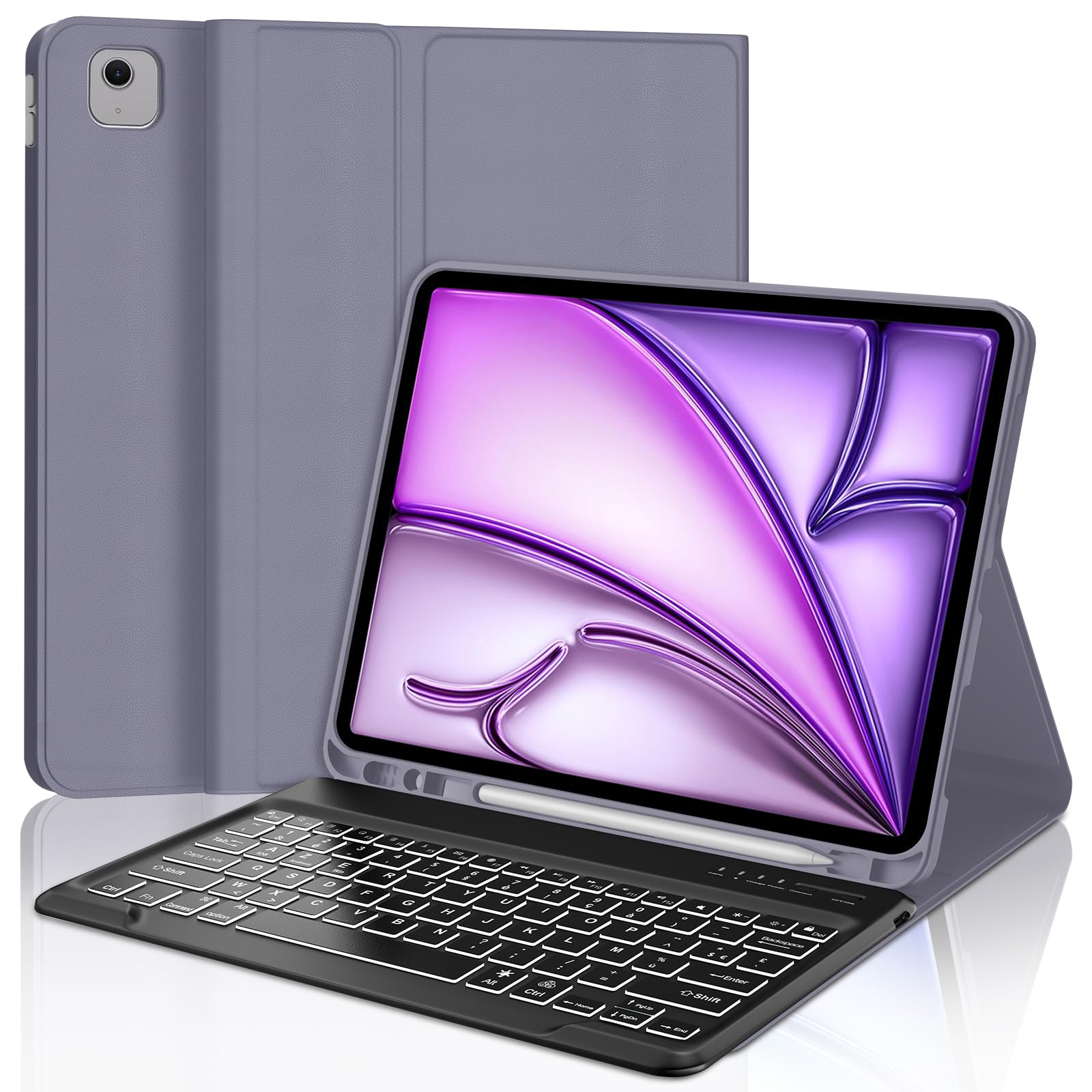 Jademall Tastiera per iPad Air 13 M3/M2 2025, Viola