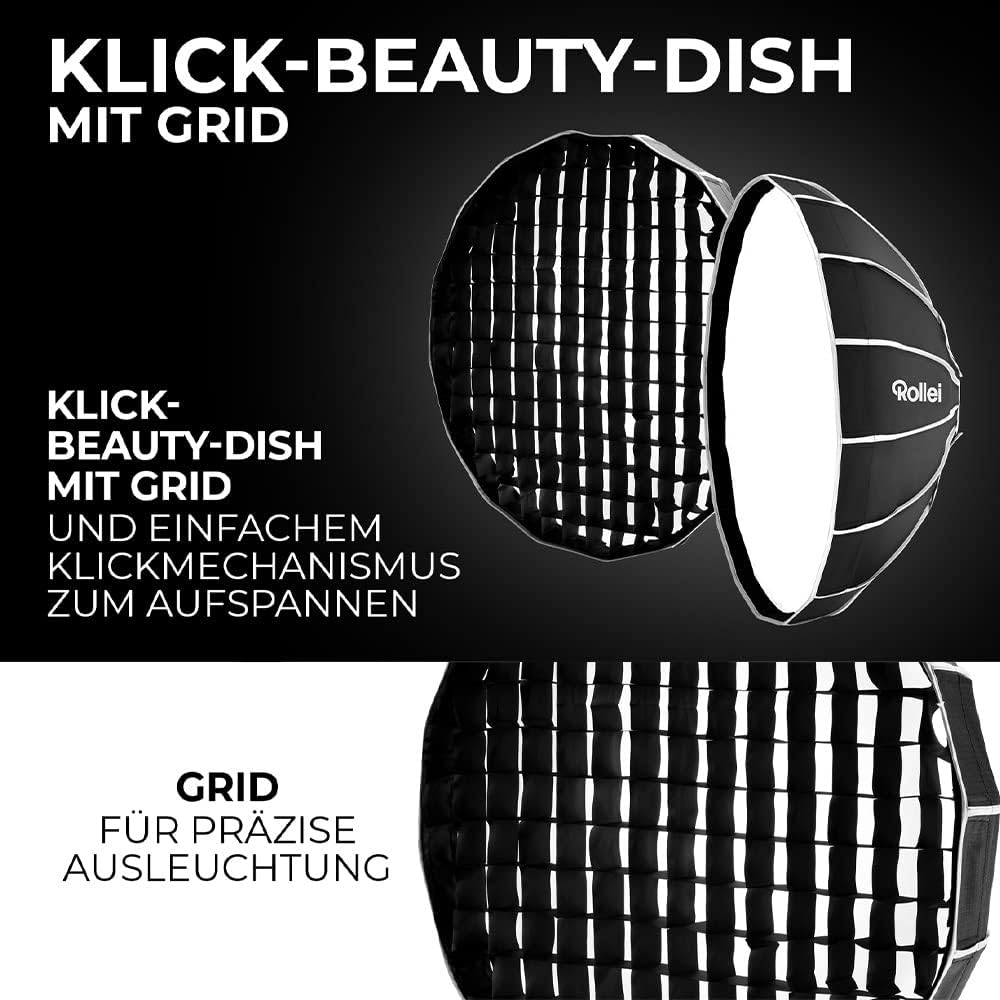 Rollei Click-Beauty-Dish 28255 - Softbox 105 cm, Nero - immagine 3