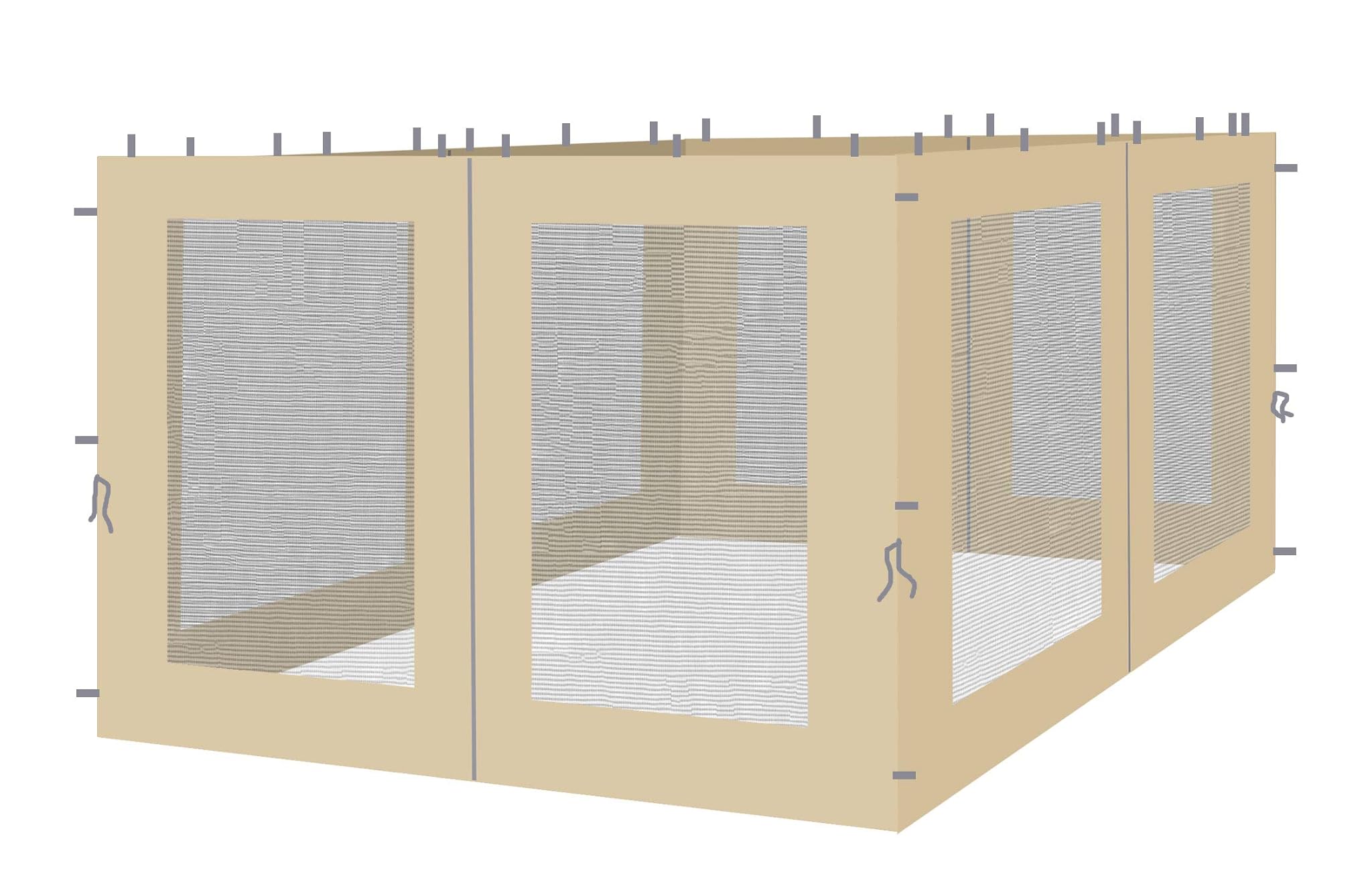 Quick Star 4 Pareti Laterali con Zanzariera per Gazebo