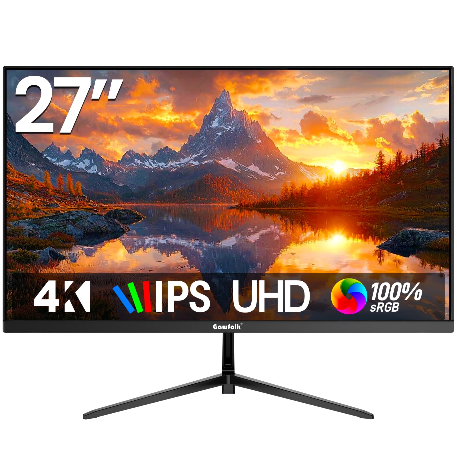 Gawfolk Monitor 27 Pollici 4K Ultra HD IPS