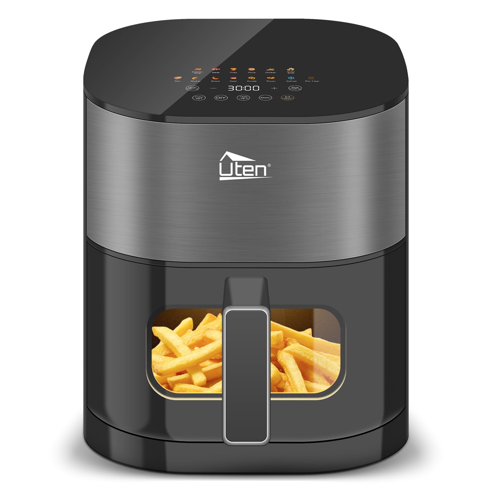 Uten Friggitrice ad Aria 5,5L Doppia Resistenza con Finestra