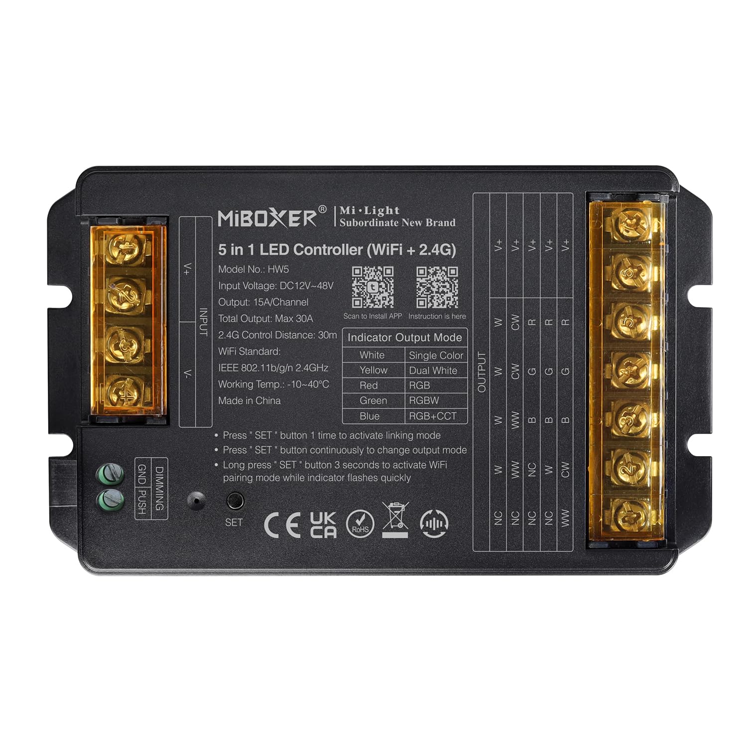 Lighteu®, Miboxer (WiFi+2.4G) 5 in 1 LED Controller - immagine 7