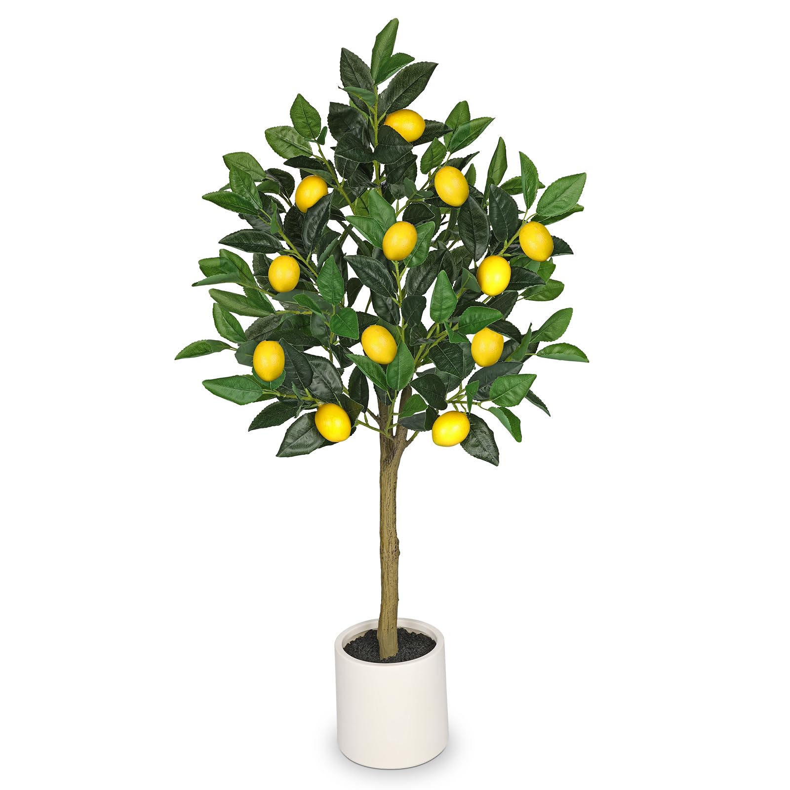 Oairse Pianta artificiale grande albero di limone, 90 cm