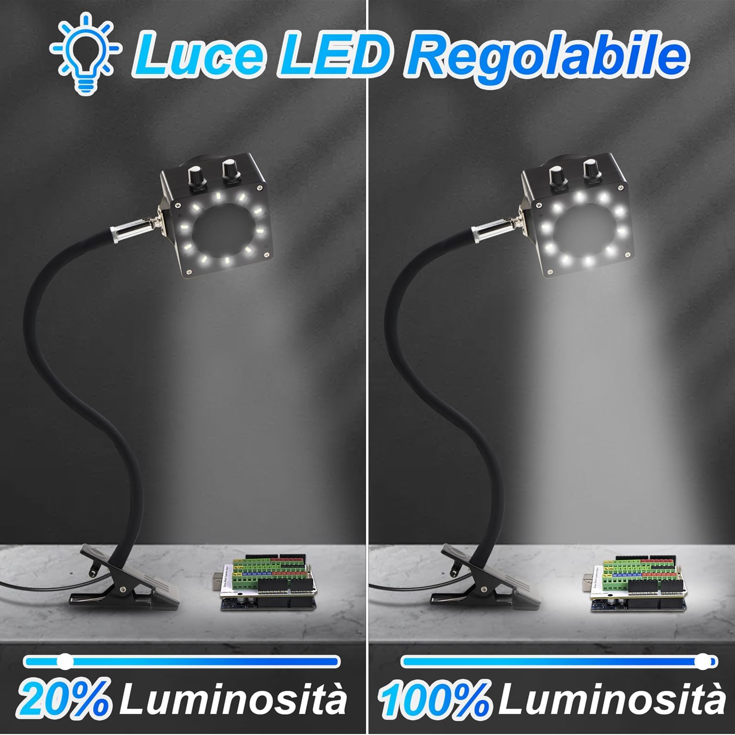 Treedix Assorbitore Fumi Saldatura con LED e 15 Filtri, Nero - immagine 3