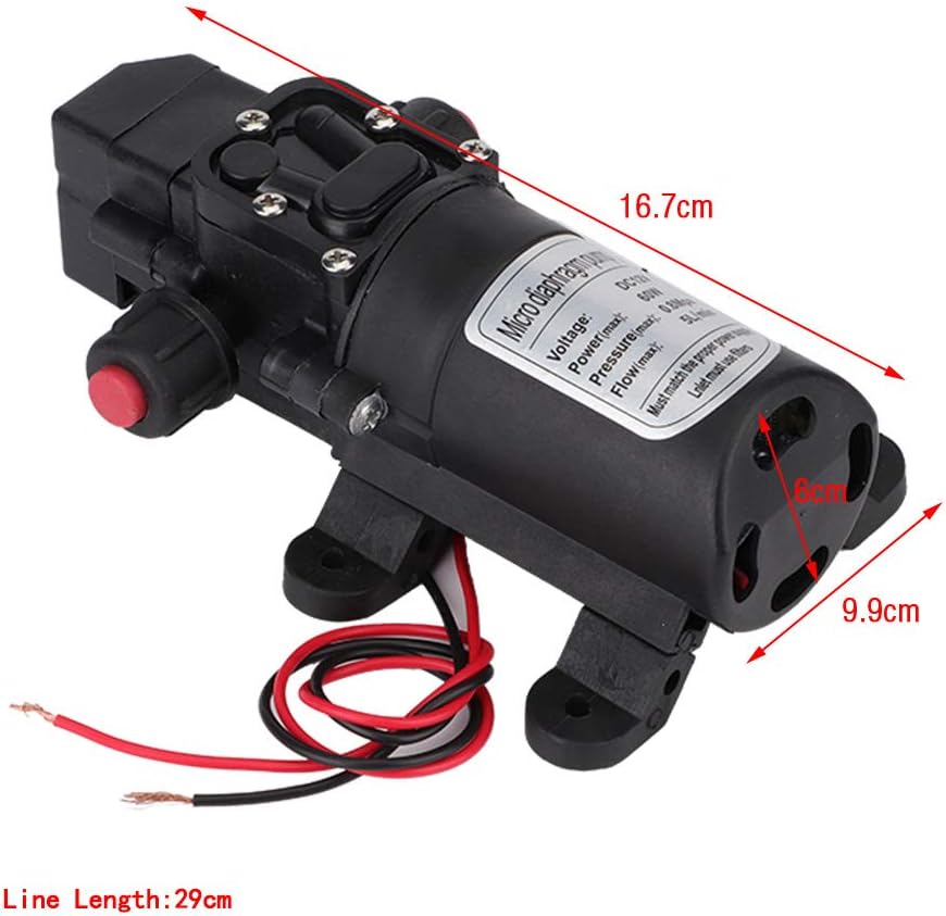 Pompa Acqua Alta Pressione DC 12V 5L/Min 116Psi - immagine 3