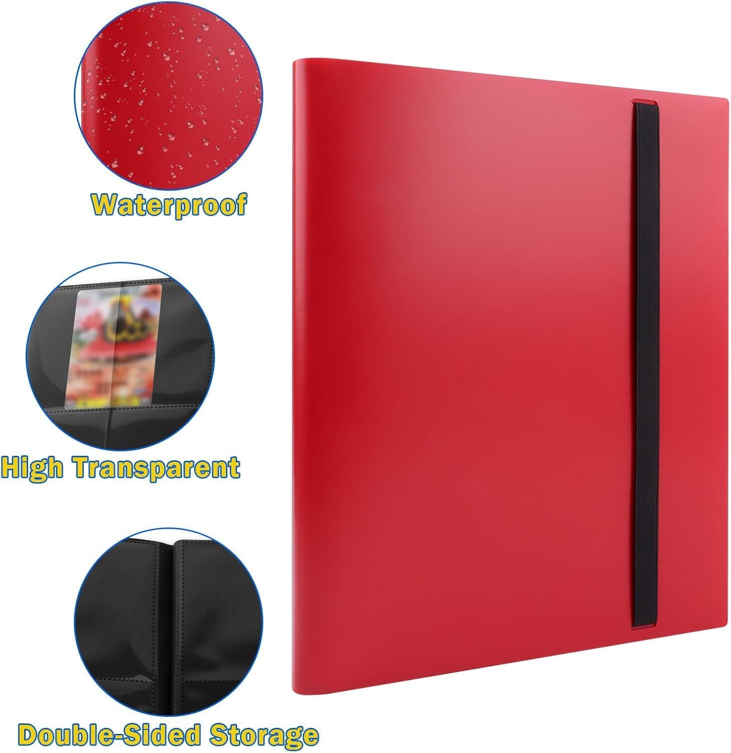 Risvowo Raccoglitore di Carte 360 Tasche, Rosso - immagine 3