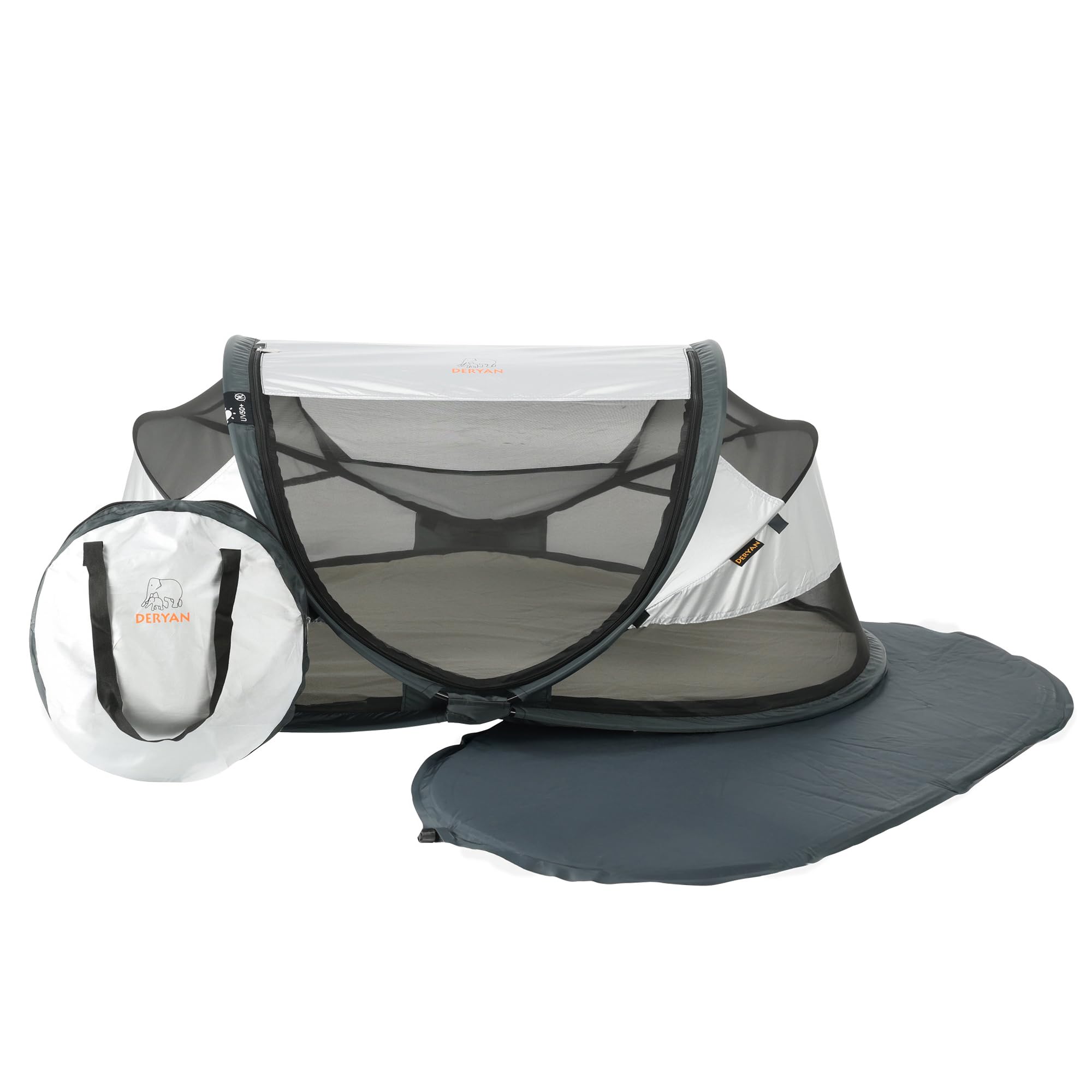 Deryan Bl-silver Baby Luxe Lettino/tenda Da Viaggio, color Argento, Baby, 2000 g
