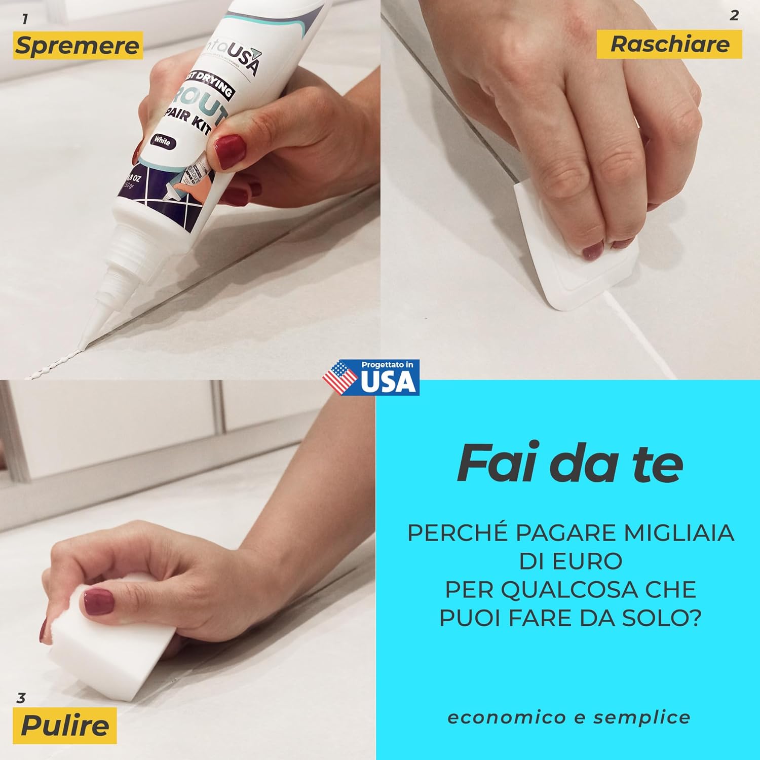 Pentausa Riparazione Fughe Piastrelle - Bianco 250gr - immagine 2