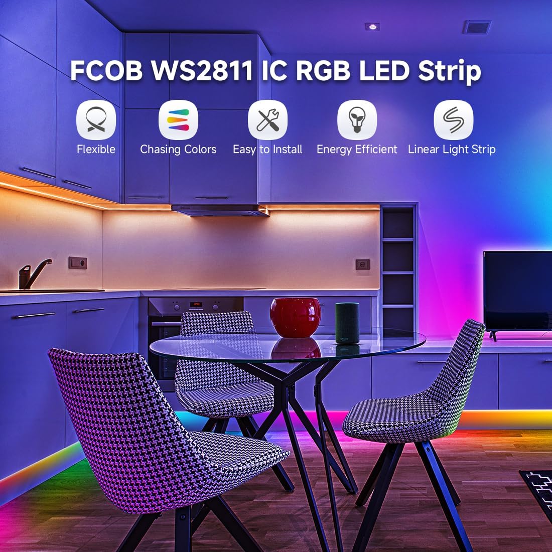Btf-lighting FCOB COB RGB WS2811 Striscia LED 5M - immagine 7