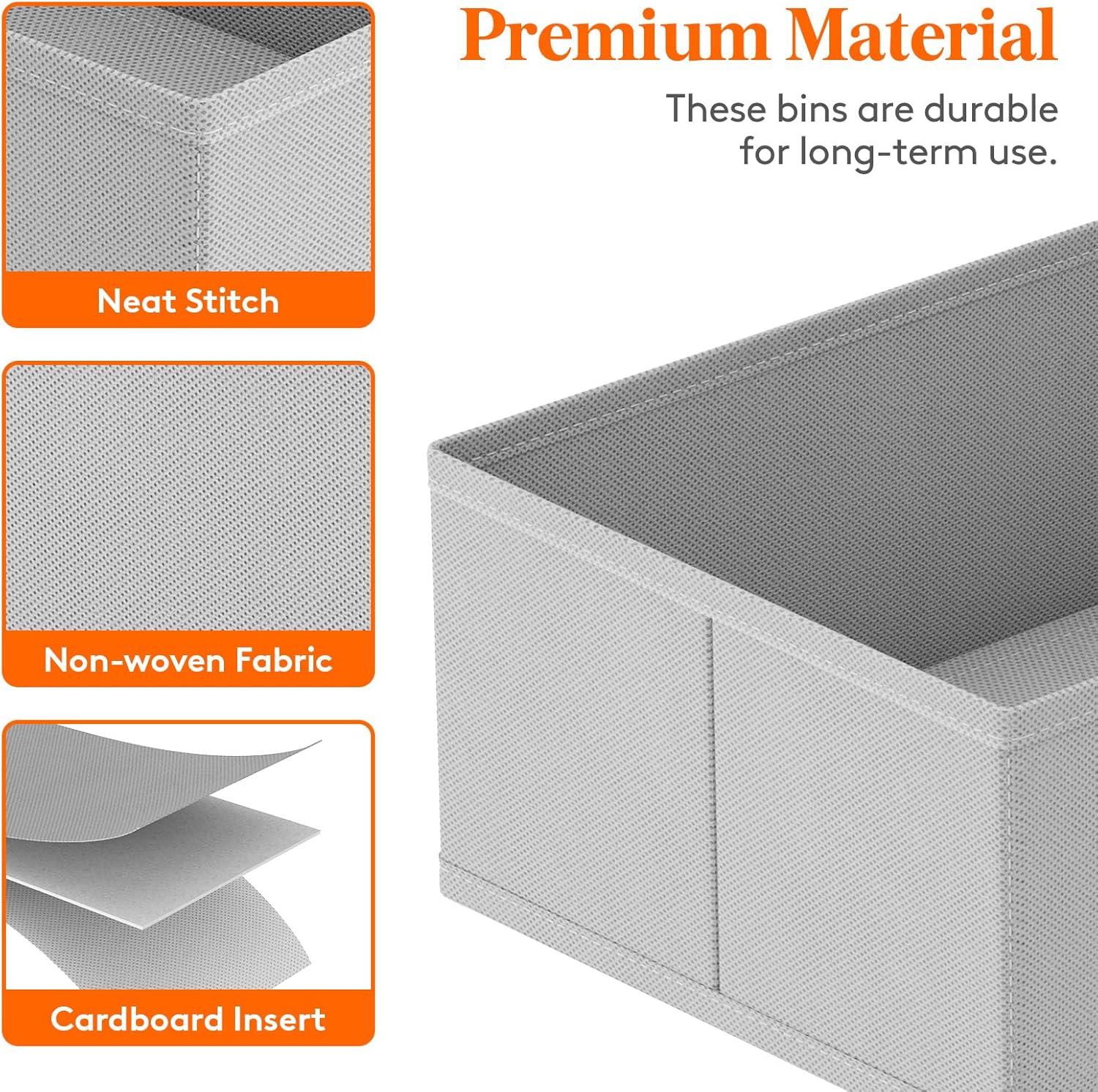 Lifewit 16 Pezzi Organizer Cassetti in Tessuto, Grigio Chiaro - immagine 5