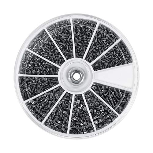 Kit mini assortimento dadi mini viti 600 pz 12 tipi di dadi dadi bulloni assortiti M1 M1 2 M1 4 M1 6 per orologi Glassess
