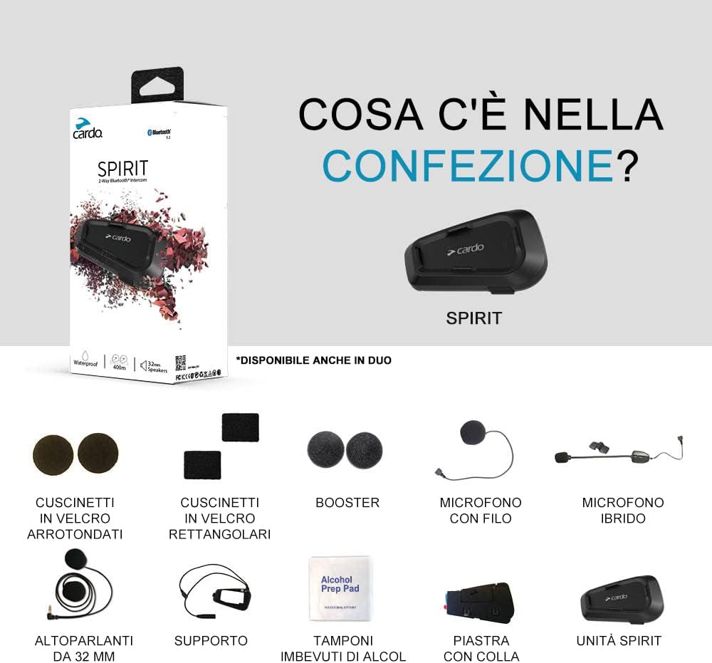 Cardo SPIRIT - Interfono Bluetooth per Motociclo - immagine 2