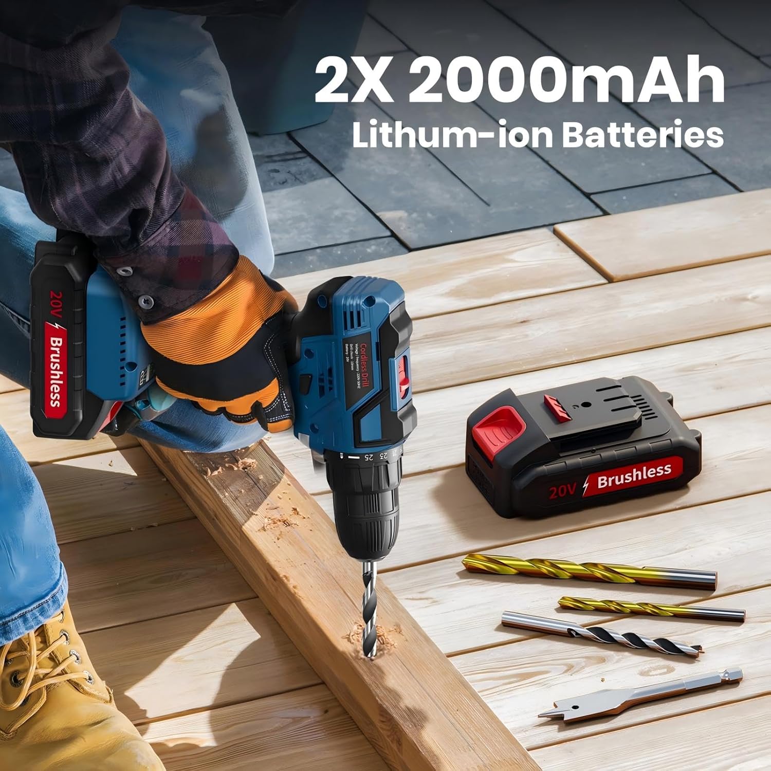 Trapano Avvitatore a Batteria Brushless 20V 60Nm - immagine 3