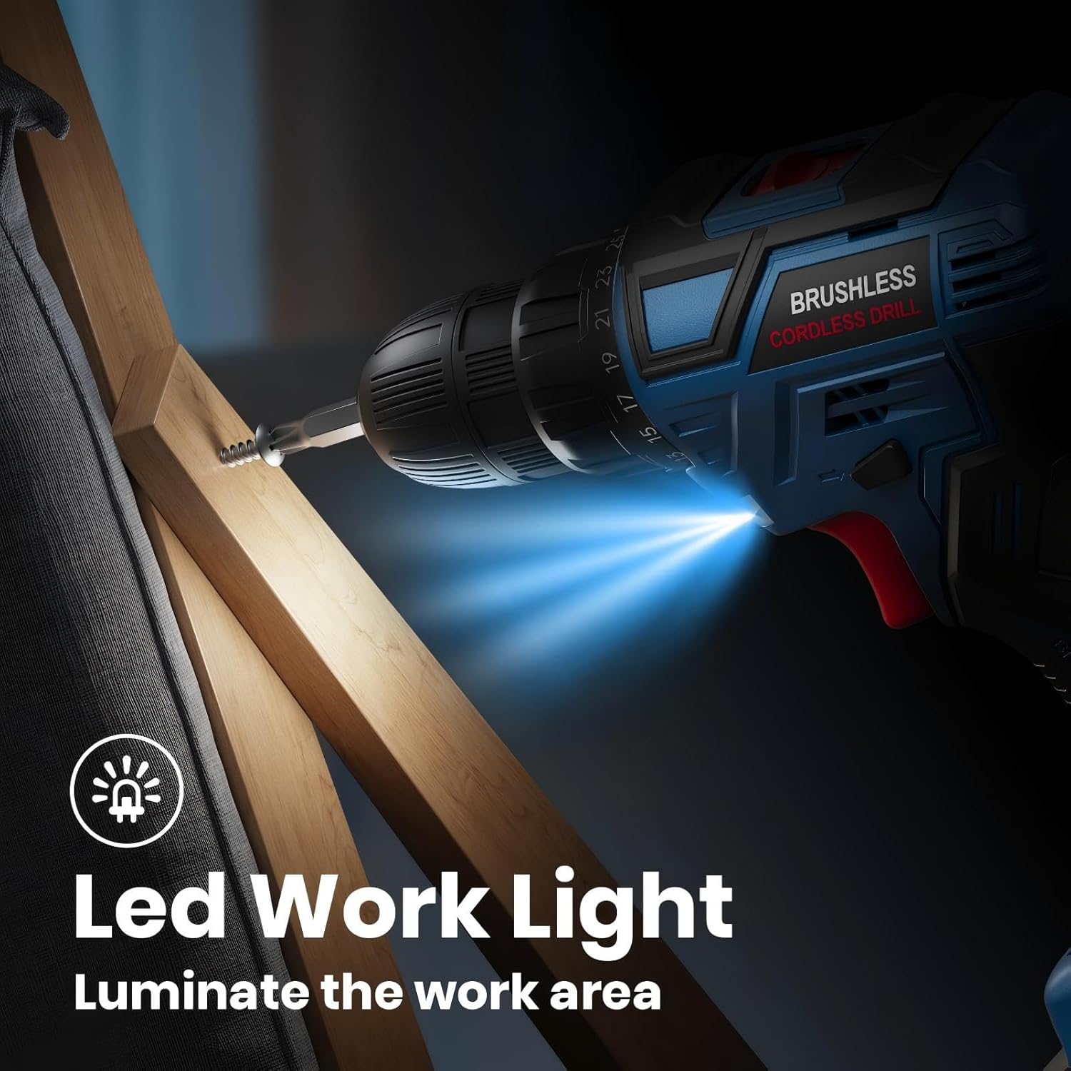 Trapano Avvitatore a Batteria Brushless 20V 60Nm - immagine 5