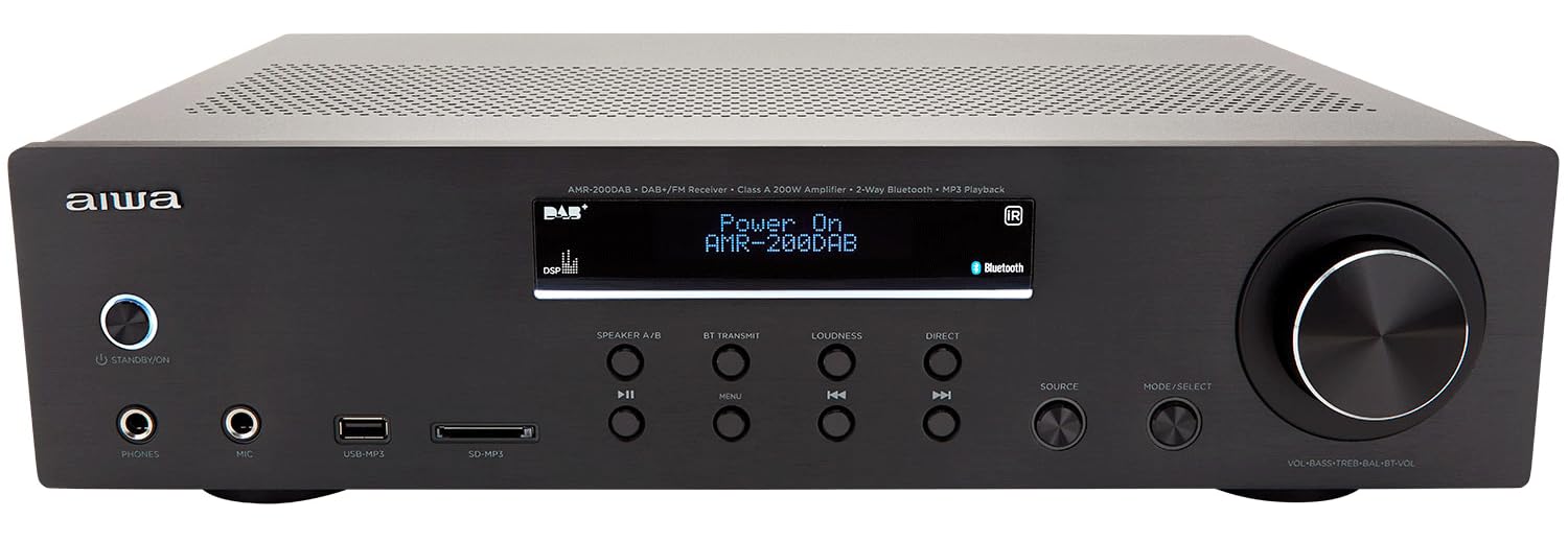 Aiwa AMR-200DAB - Amplificatore Hi-Fi Multifunzione Nero