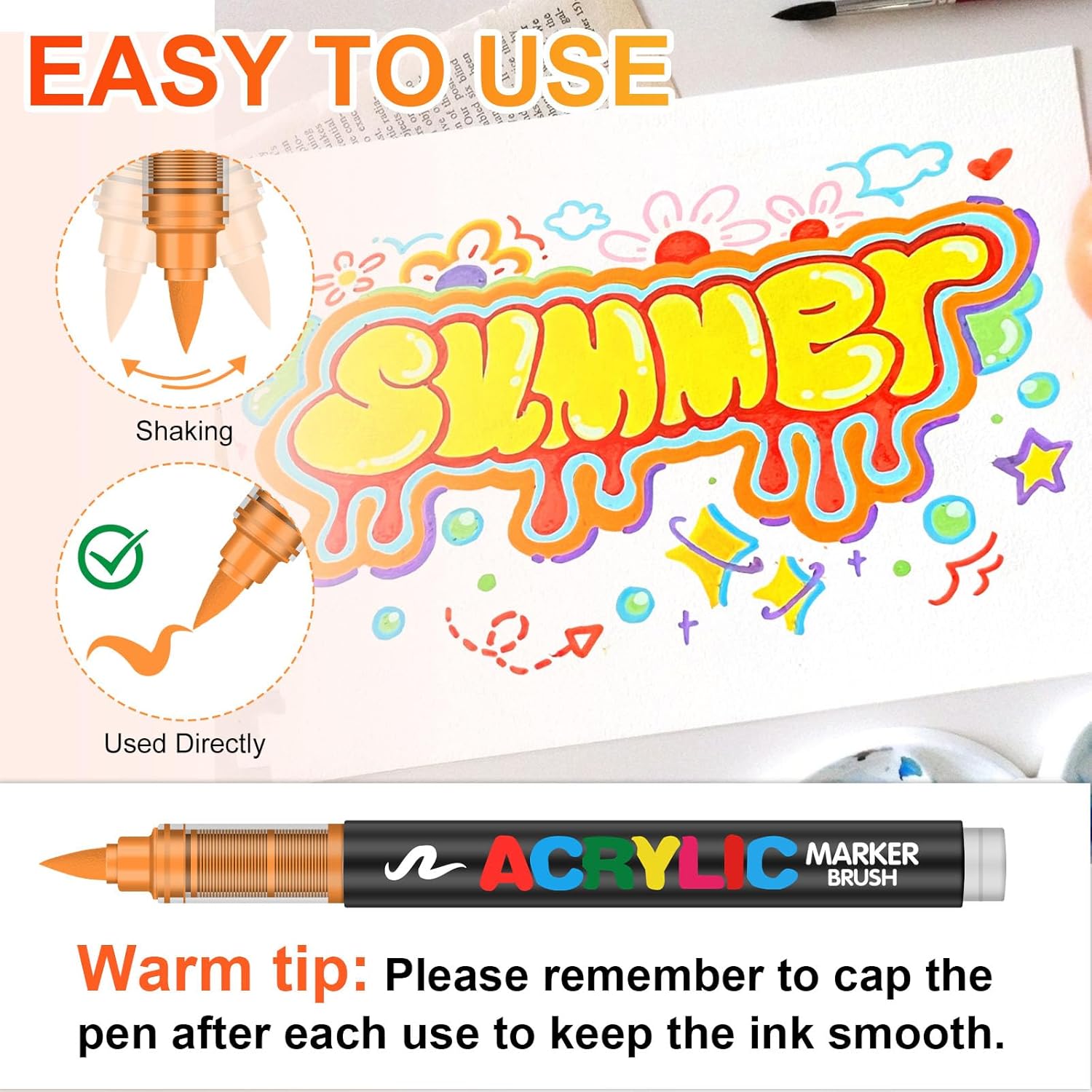 Set Pennarelli Acrilici Brush Pen 168 Colori - immagine 6