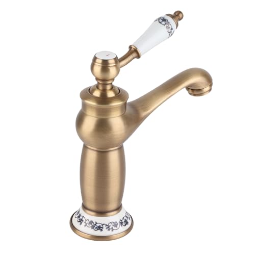 Rubinetto Lavabo Monocomando Vintage Design Floreale