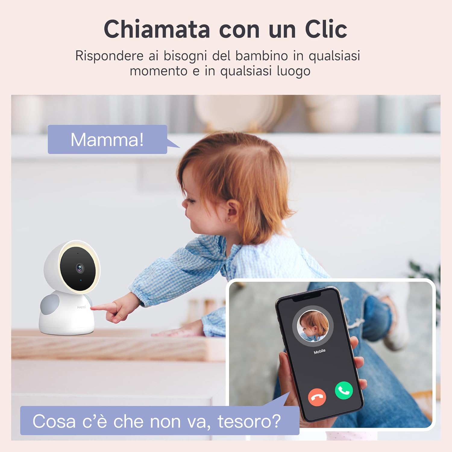 ARENTI 2K/3MP Baby Monitor Video WiFi - immagine 5
