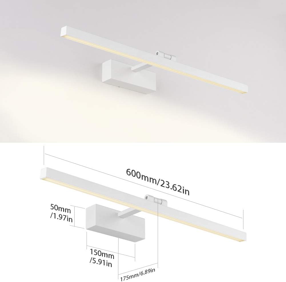Klighten Luce Specchio Bagno Led 60cm 18W, Bianca - immagine 6