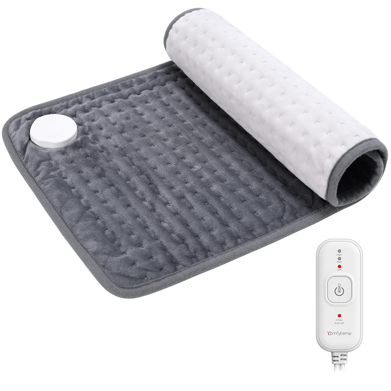 Comfytemp Termoforo Elettrico con Spegnimento Automatico, Morbido Tessuto Pile, Cuscino Riscaldante Adatto per Schiena, Addome, Collo e Spalle, Regalo per una Donna, una Madre o un Padre, 30x60 cm