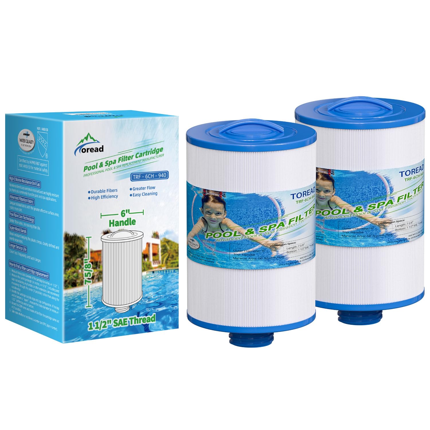 toread Filtro a Cartuccia di Ricambio 2 pz