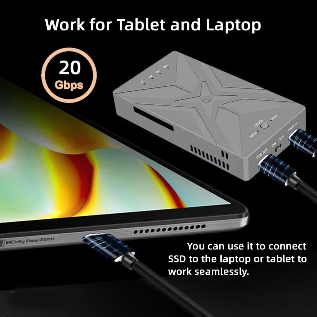 CY Adattatore M.2 a USB C Dual NVME NGFF M-Key 20Gbps - immagine 6