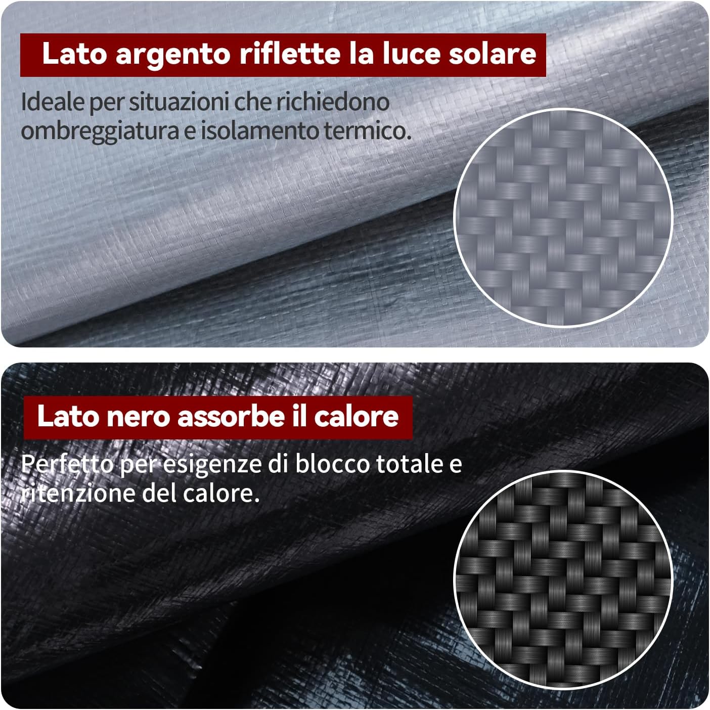 Covall Telo Telone Occhiellato Bicolore 140g/m² (4x5m) - immagine 4