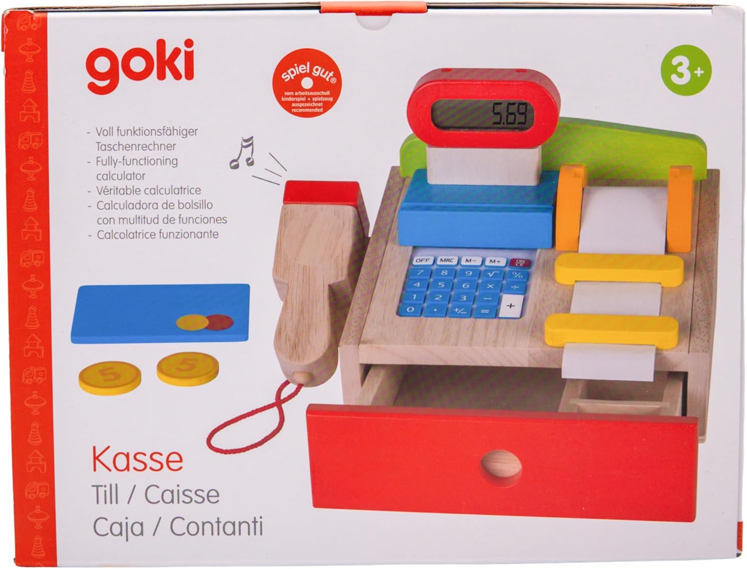 Goki Cassetta con Scanner e Calcolatrice, Blu - immagine 2