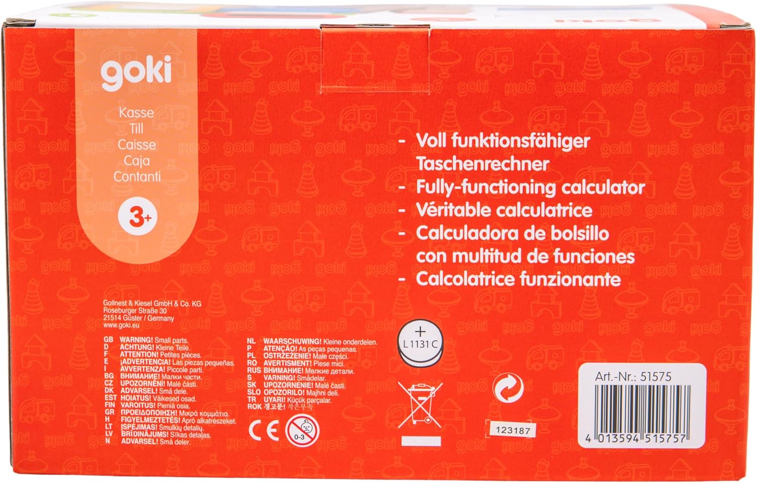 Goki Cassetta con Scanner e Calcolatrice, Blu - immagine 4