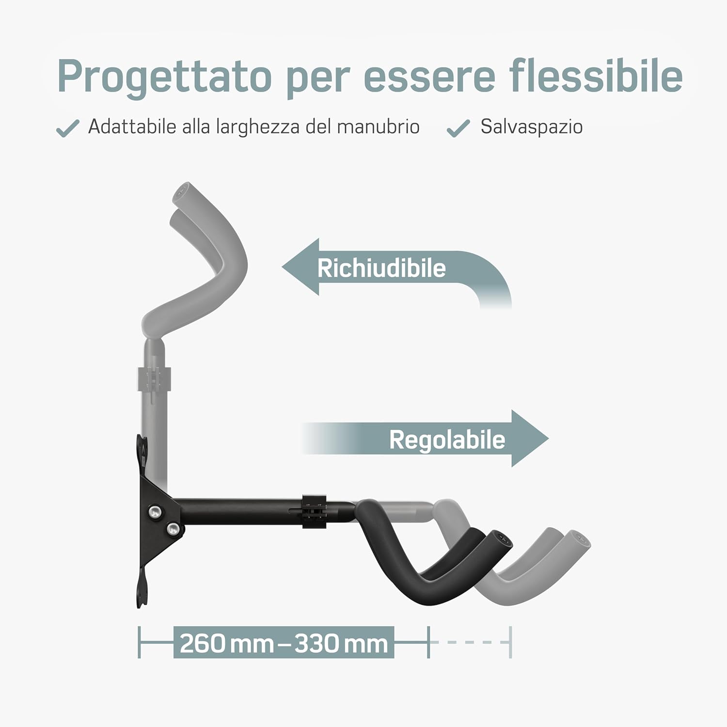 Borgen Supporto da Parete per Bicicletta Regolabile - immagine 5