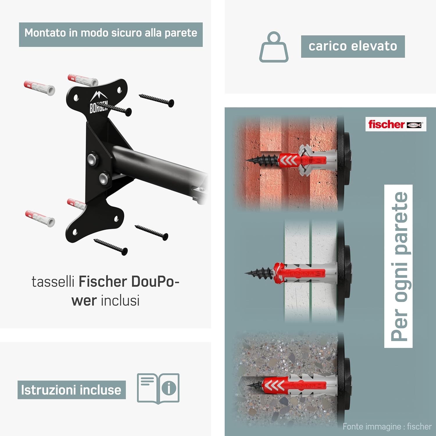Borgen Supporto da Parete per Bicicletta Regolabile - immagine 6