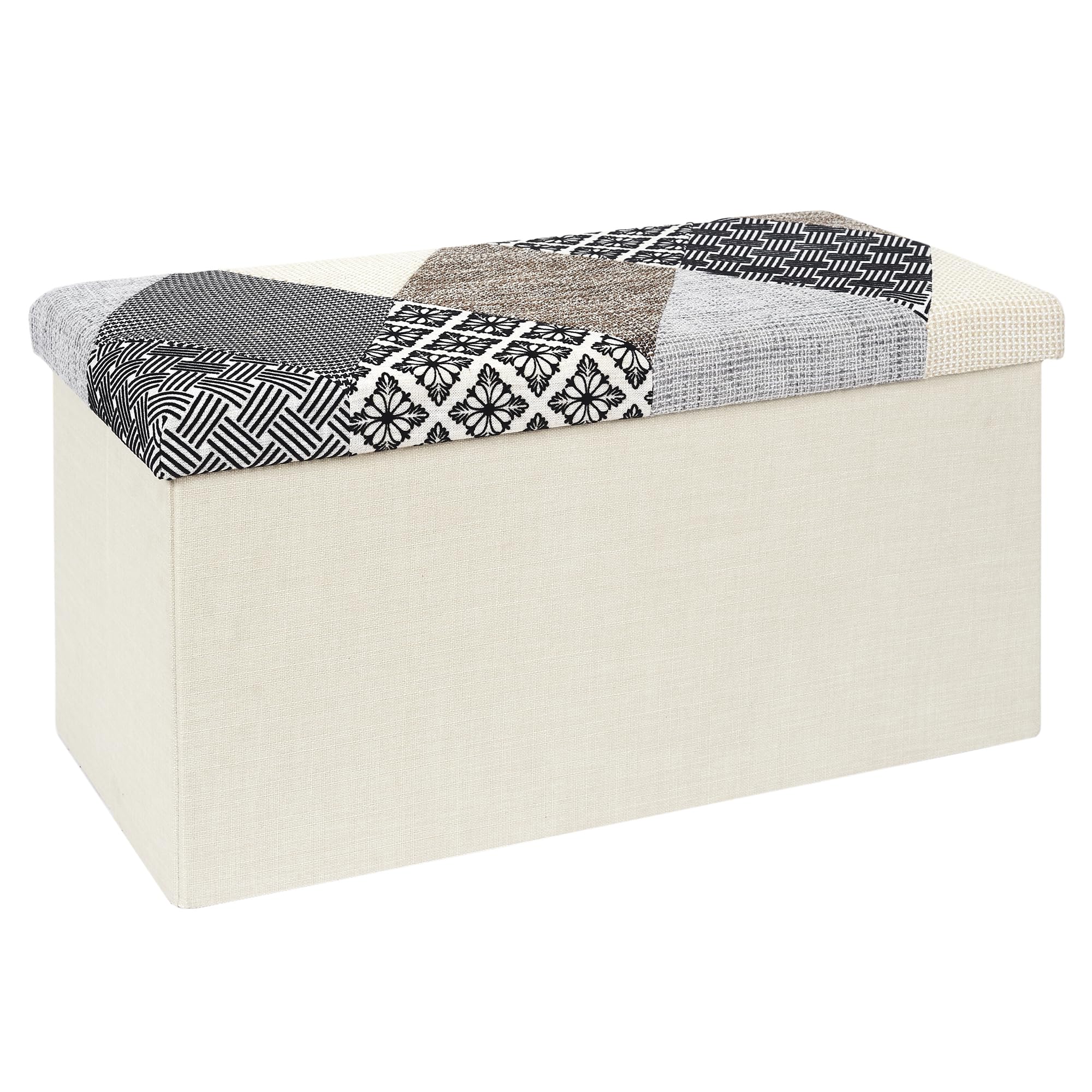 HOME DECO FACTORY Chest Bench Patchwork, Multicolore 76x38x38cm