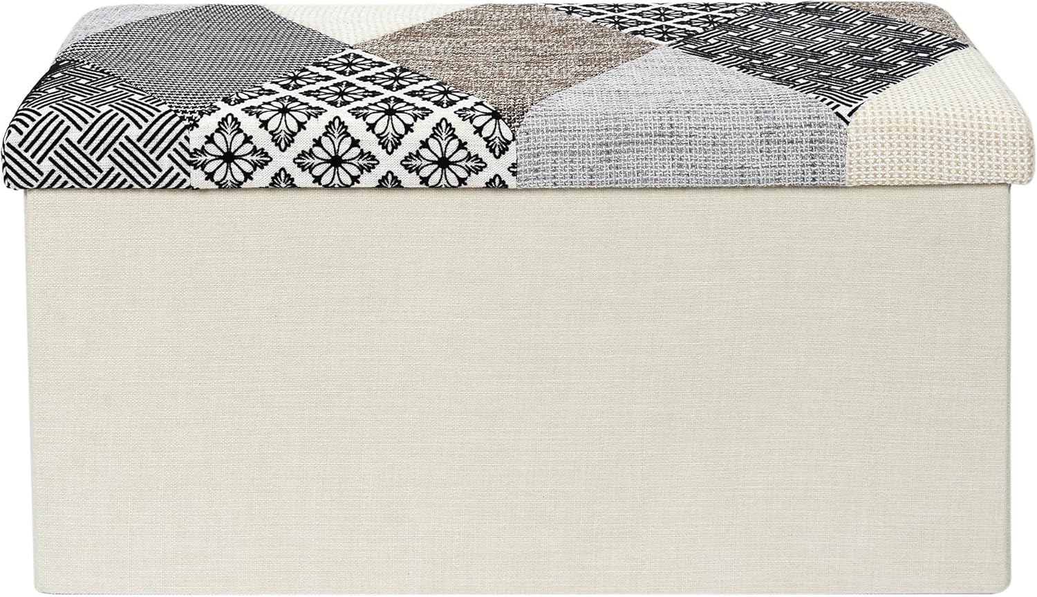 HOME DECO FACTORY Chest Bench Patchwork, Multicolore 76x38x38cm - immagine 5