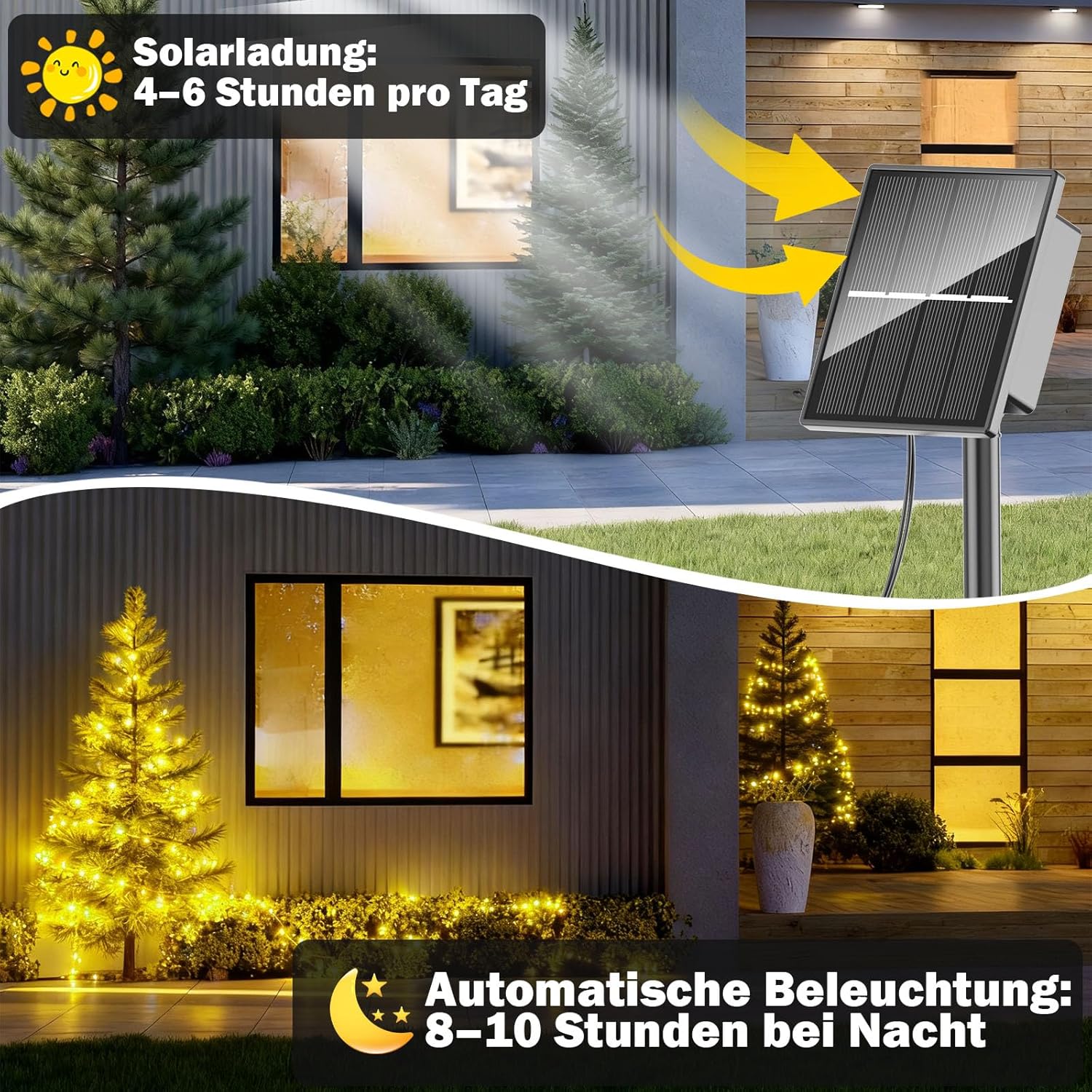 Solarbaby 4 Pacchi Luci Natale Esterno Solare 10M 100LED - immagine 2