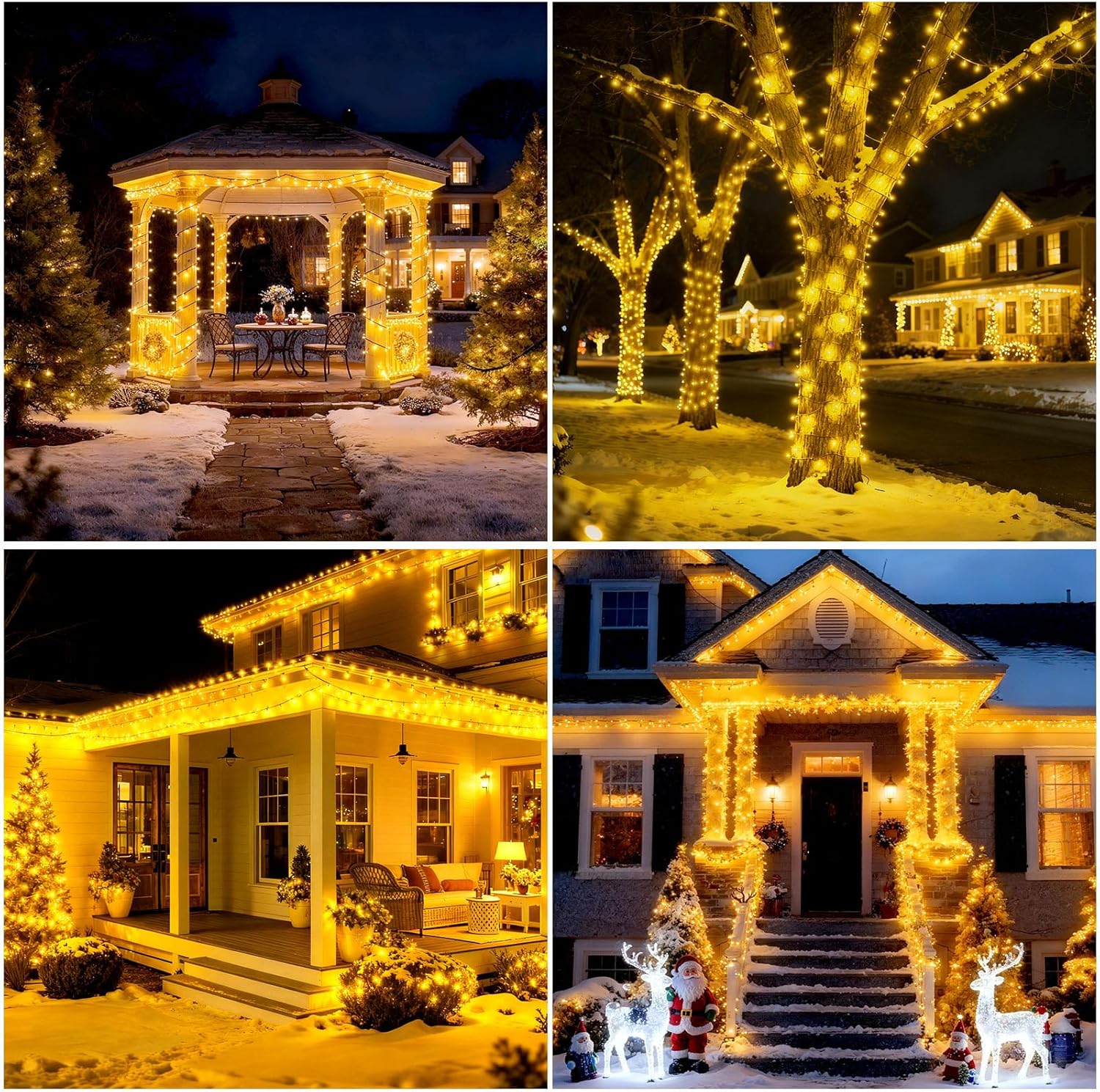 Solarbaby 4 Pacchi Luci Natale Esterno Solare 10M 100LED - immagine 8