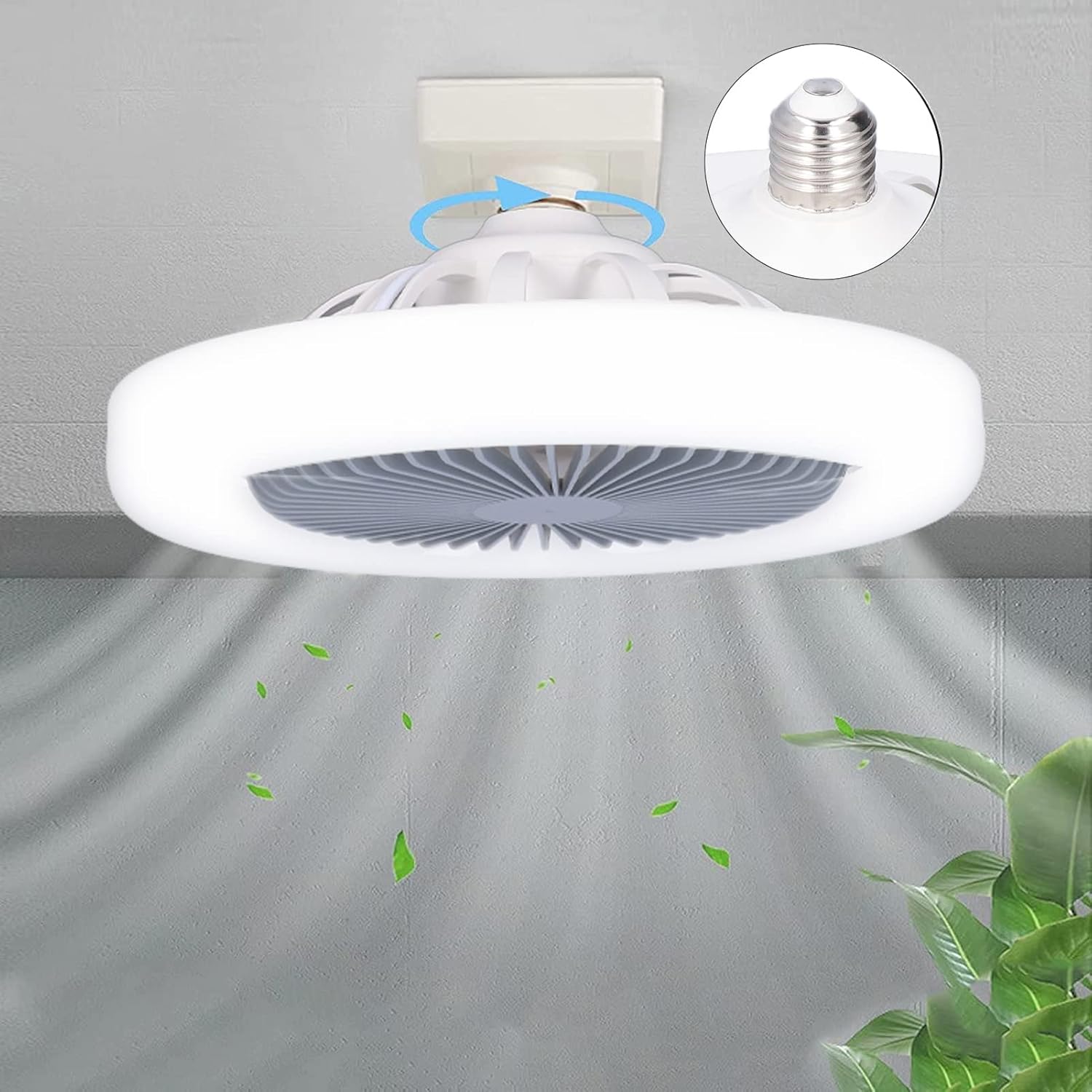 Ventilatore da Soffitto con Luce LED E27 9.8in 30W - immagine 5