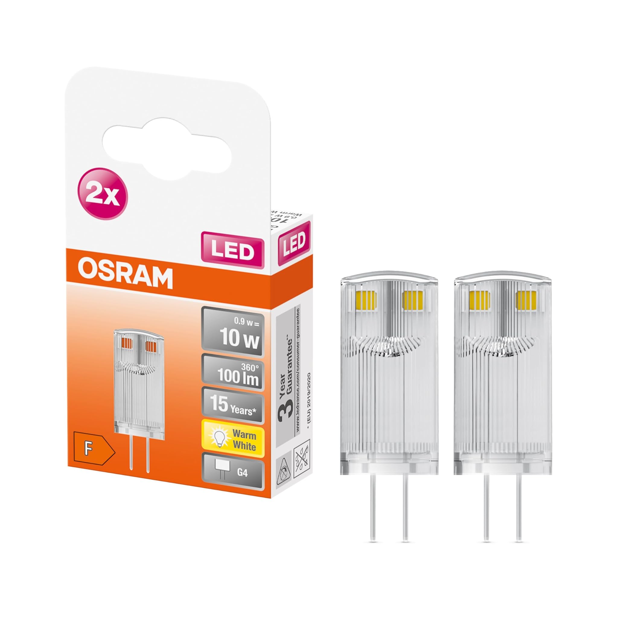 OSRAM LED PIN 12 V LED STAR PIN G4 12 V, Lampada LED: G4, 2.60 W = Equivalente a 30 W, Bianco Caldo, 2700 K, Chiaro, Taglia Unica