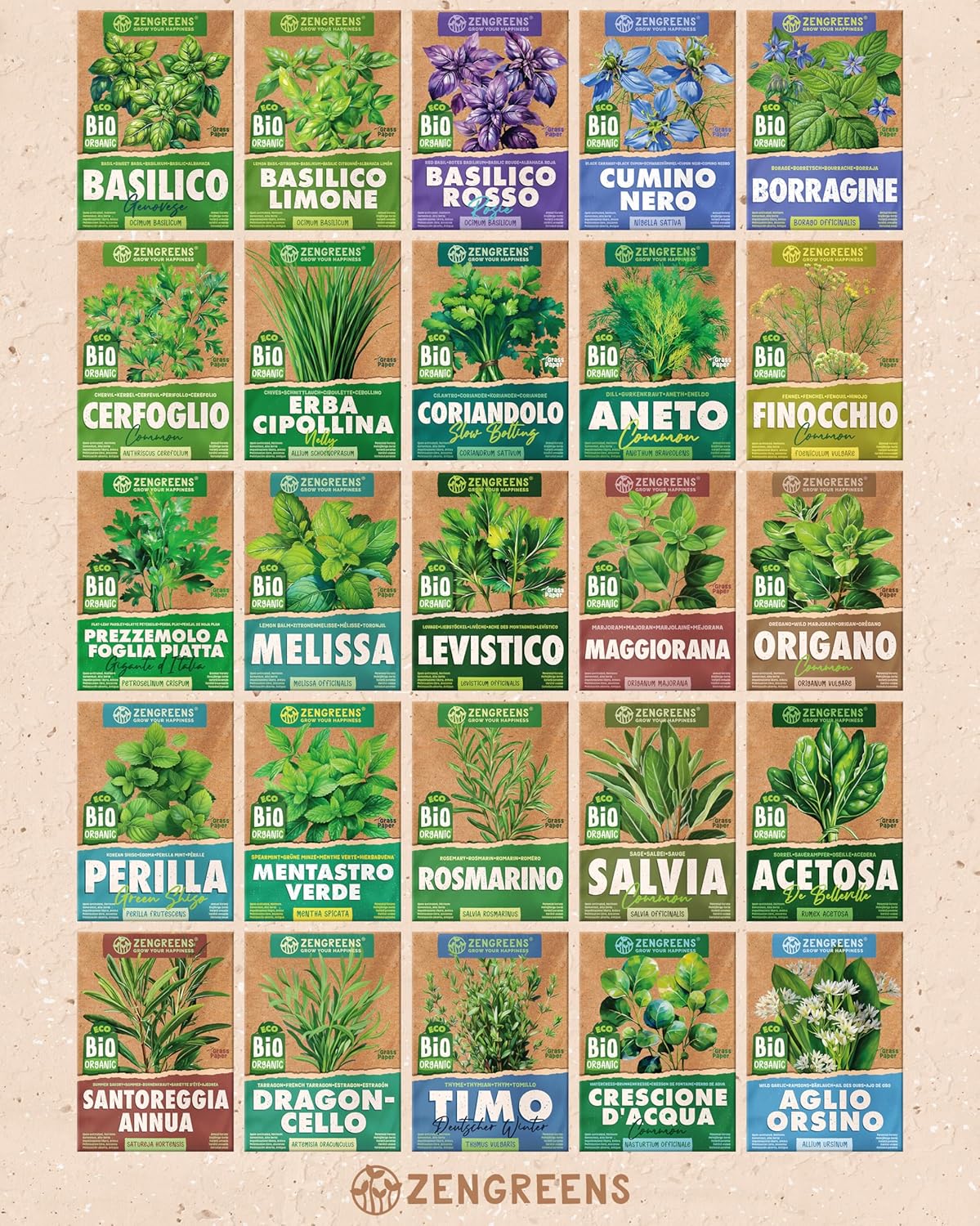 Set di Semi Bio Erbe Aromatiche e Ortaggi (100 pezzi) - immagine 16