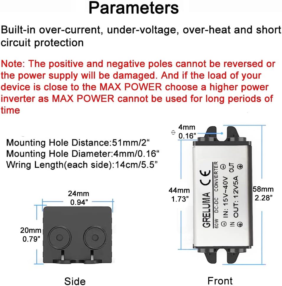 Convertitore DC 24v a 12v Step Down 5A 60W - immagine 3