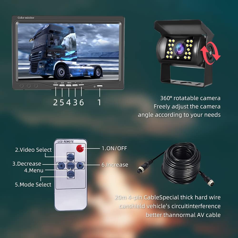 Kit Telecamera Retromarcia con Monitor HD 7 Pollici - immagine 3