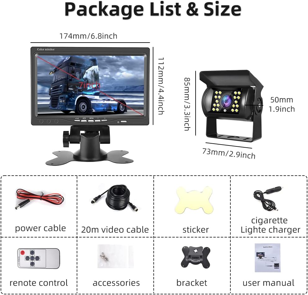 Kit Telecamera Retromarcia con Monitor HD 7 Pollici - immagine 7