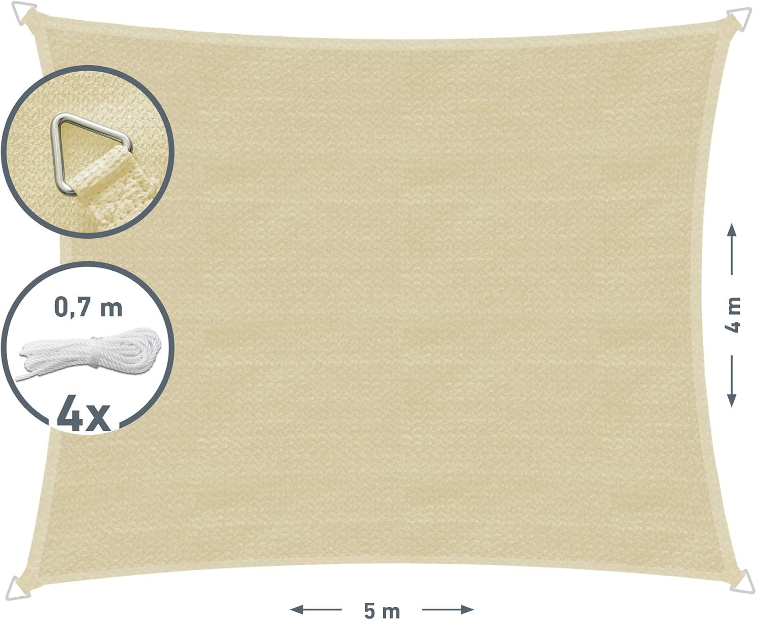 Windhager 10760 - Tenda Parasole Capri Rettangolare 4x5m - immagine 3