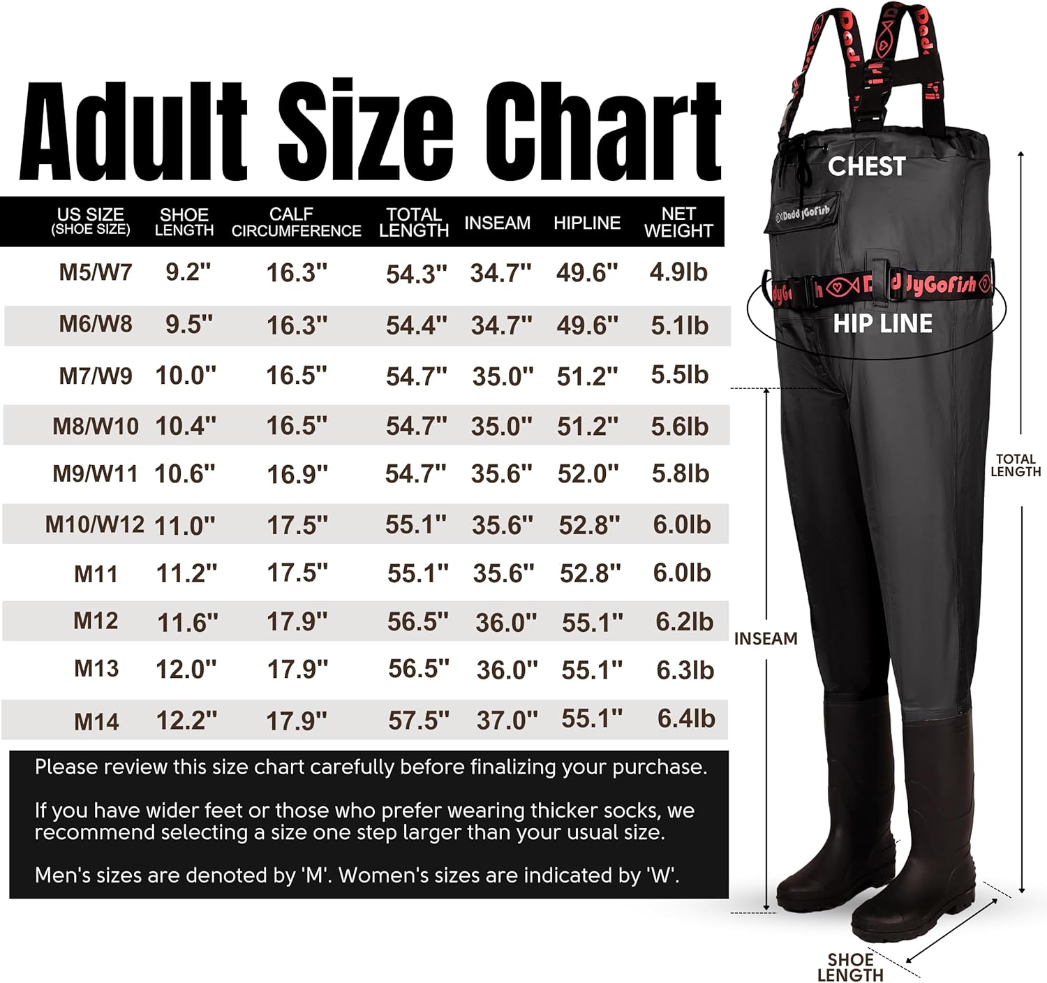 DaddyGoFish Waders per Bambini e Adulti - immagine 2