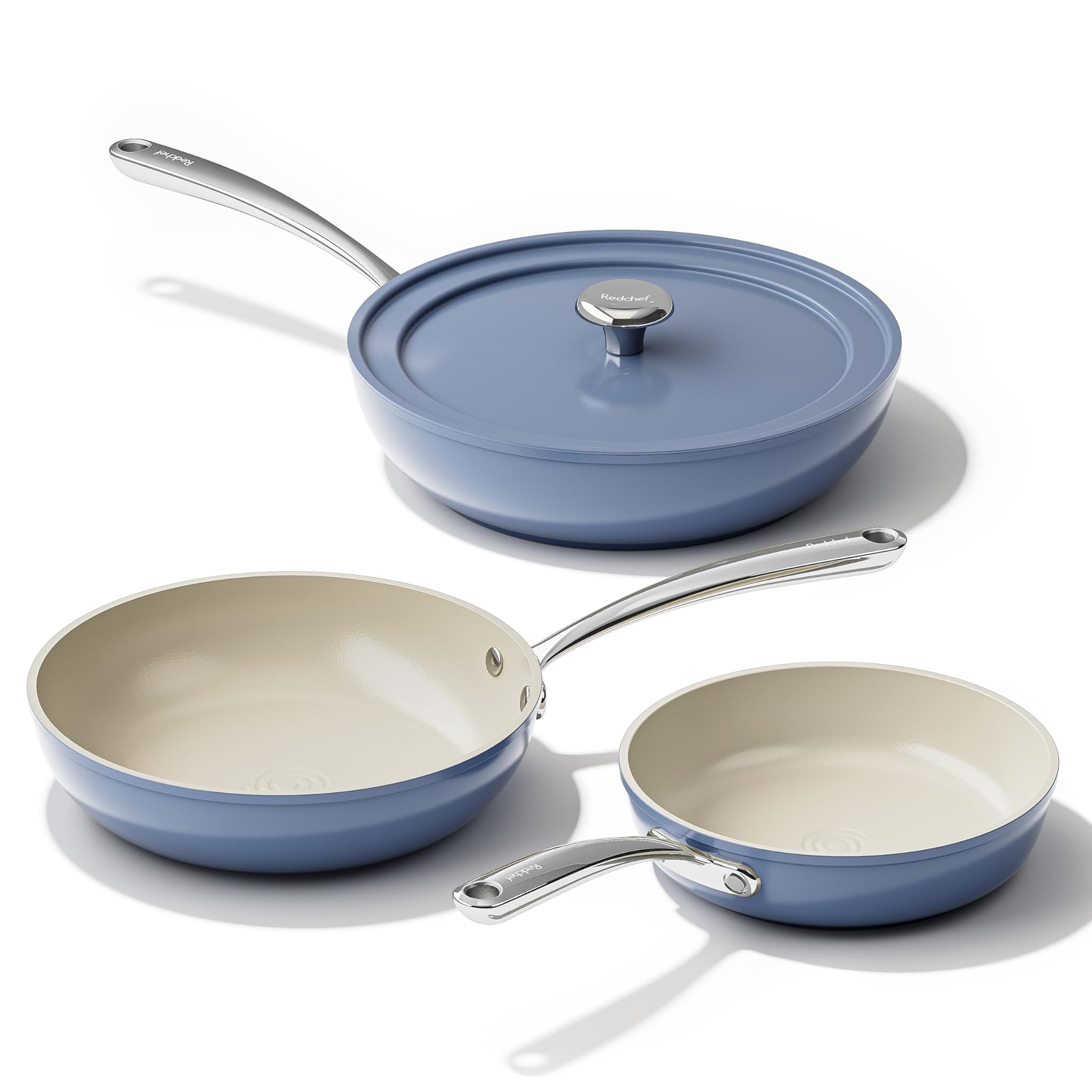 Redchef Set 4 Padelle in Ceramica Antiaderenti, Blu