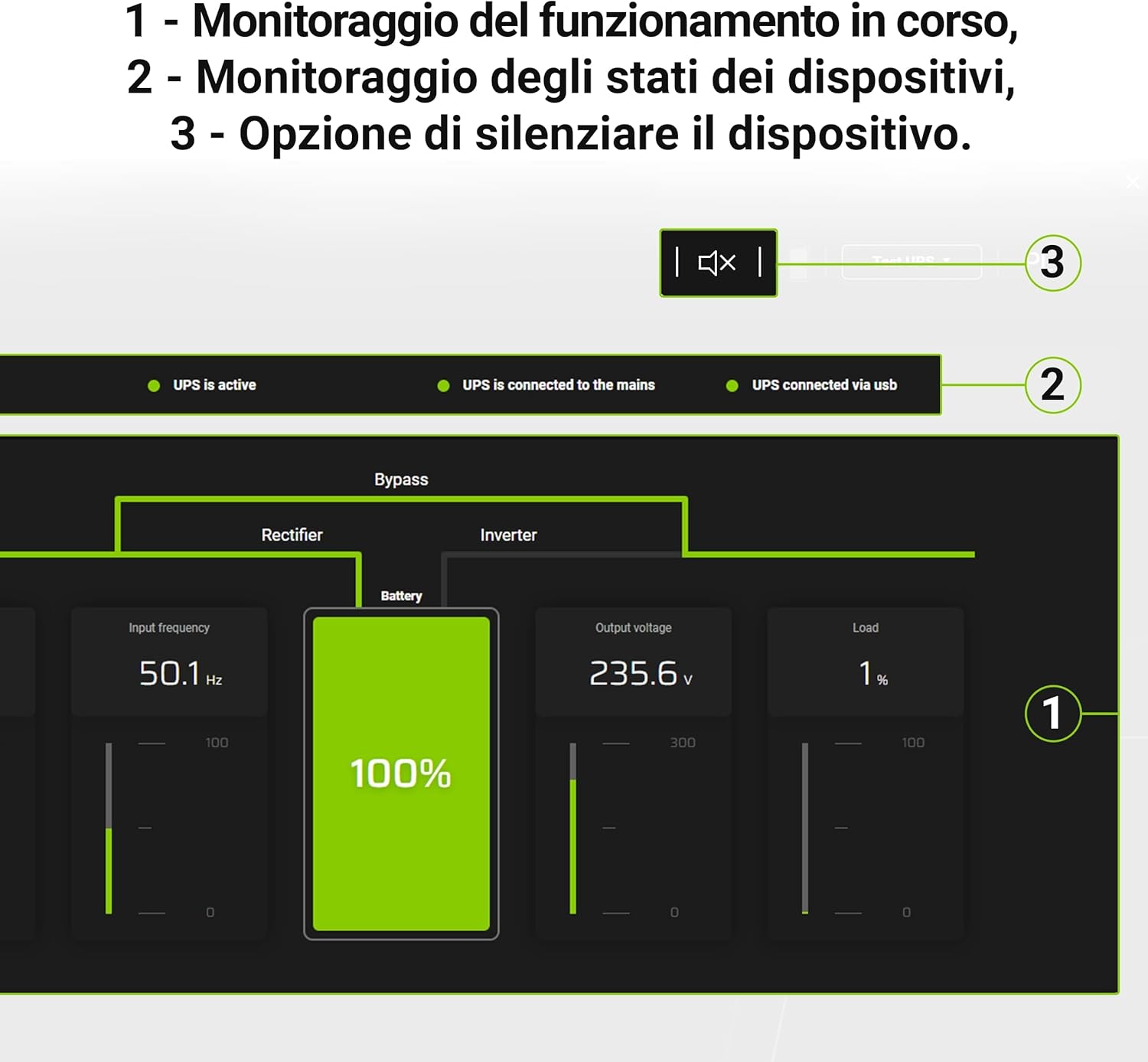Green Cell® Gruppo di Continuità UPS 800VA (480W) - immagine 4