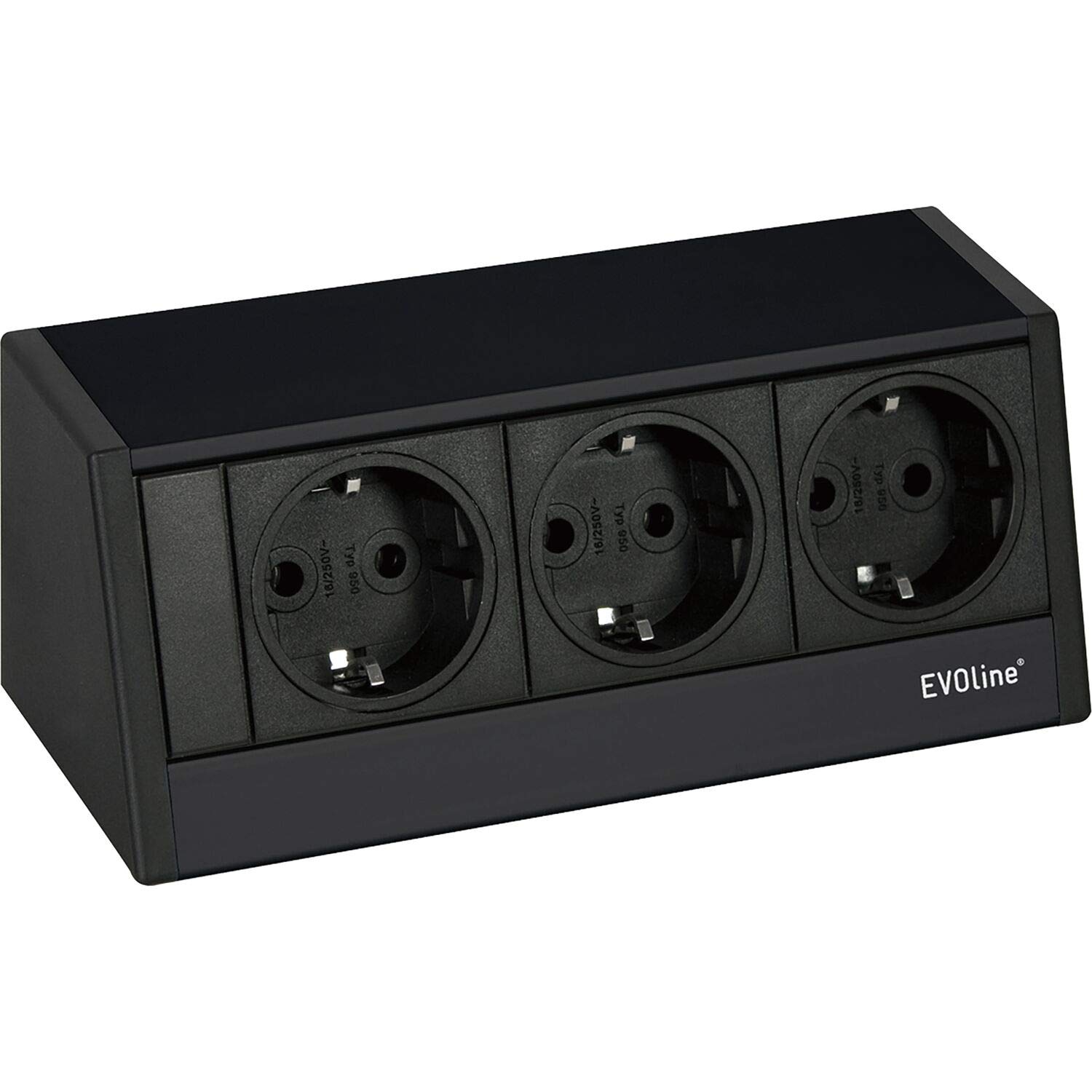 EVOline 159800014900 Presa R-Dock 3 x Schuko Nero