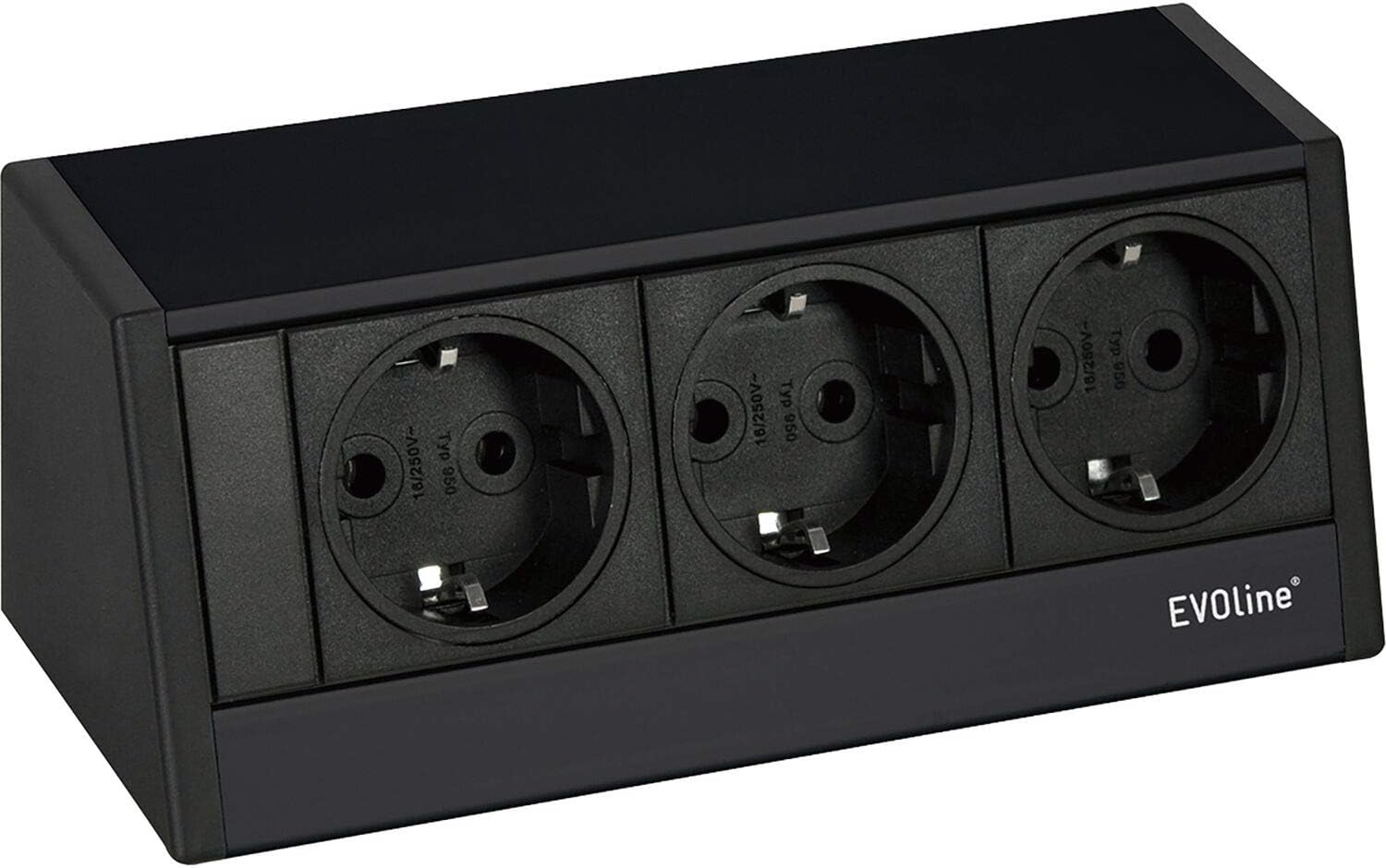 EVOline 159800014900 Presa R-Dock 3 x Schuko Nero - immagine 1