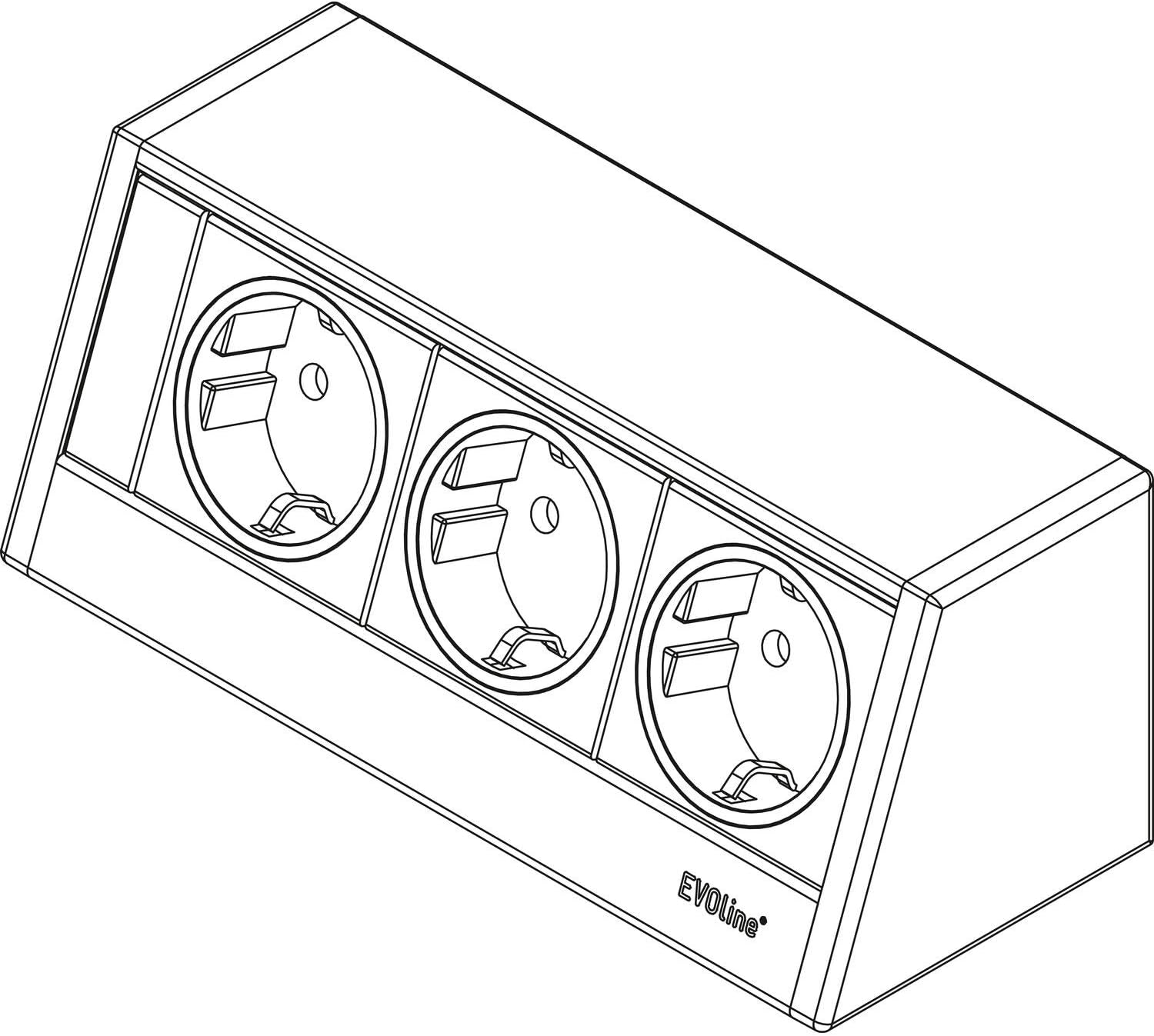 EVOline 159800014900 Presa R-Dock 3 x Schuko Nero - immagine 6