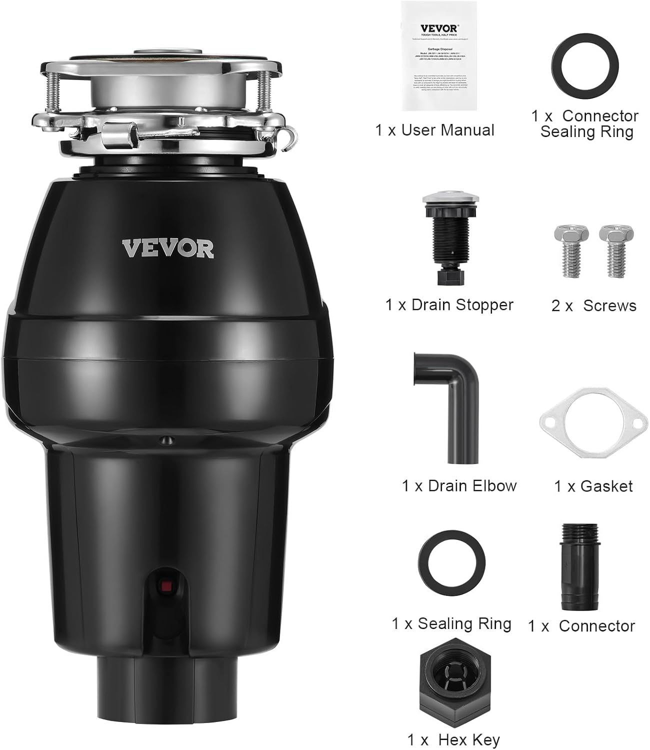 VEVOR Tritarifiuti per Lavello Cucina 0,37 kW - immagine 9